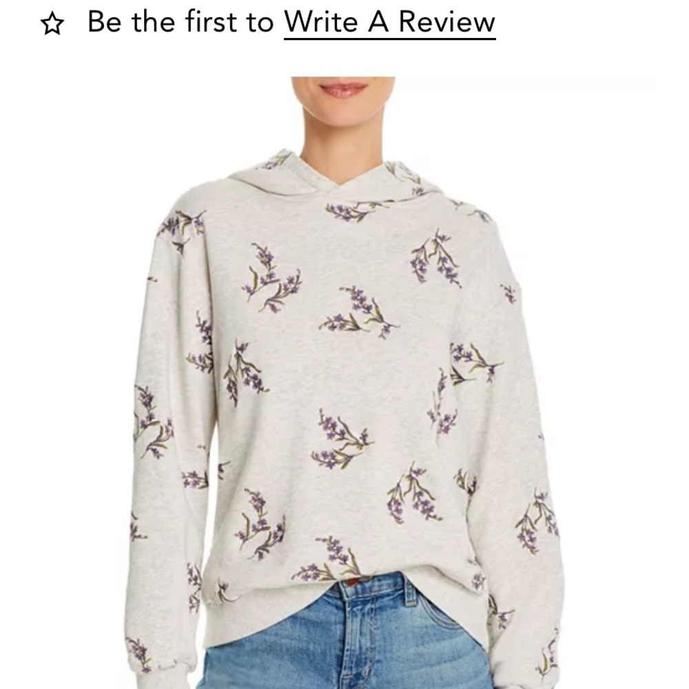 Rebecca Taylor La Vie  Women’s Light Gray Floral Hoodie Hoodie.